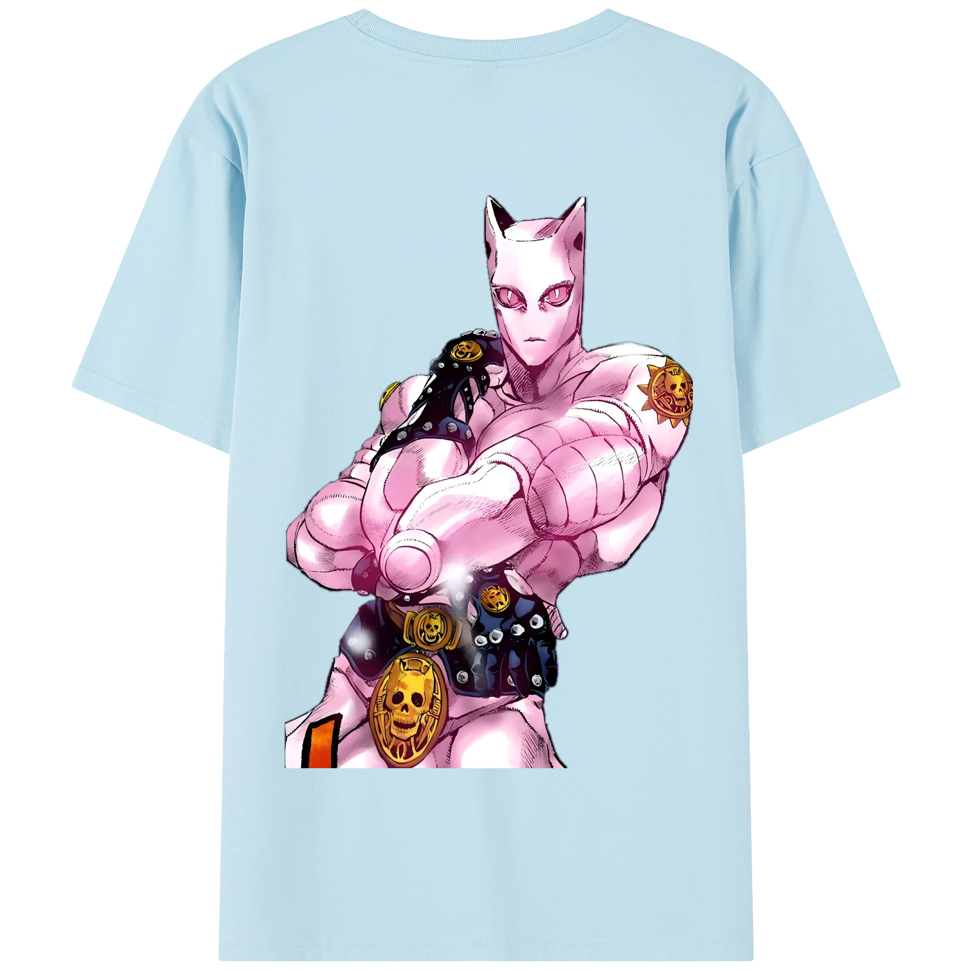 （画像用） ジョジョの奇妙な冒険 きら よしかげ JoJo's Bizarre Adventure Kira Yoshikage 綿100％半袖Tシャツ（背面プリント）